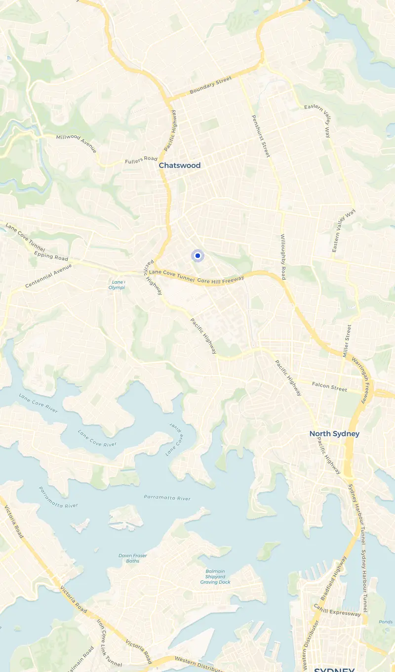 Map of the Artarmon service area and the surrounding suburbs we cover.
