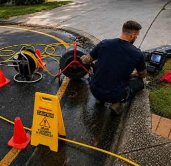 Repairing a burst drain pipe at a Artarmon home